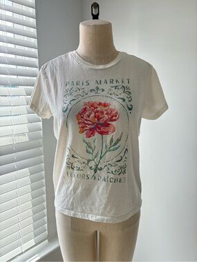 Doe Women's Paris Market Cotton Lightweight Graphic T-Shirt